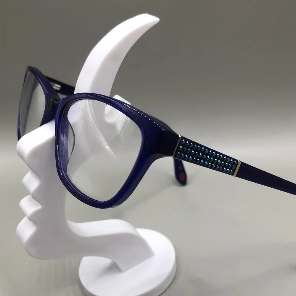 Lulu Guinness L886 Glasses FRAMES Indigo Blue w Crystals 52-15-135 Cat Eye